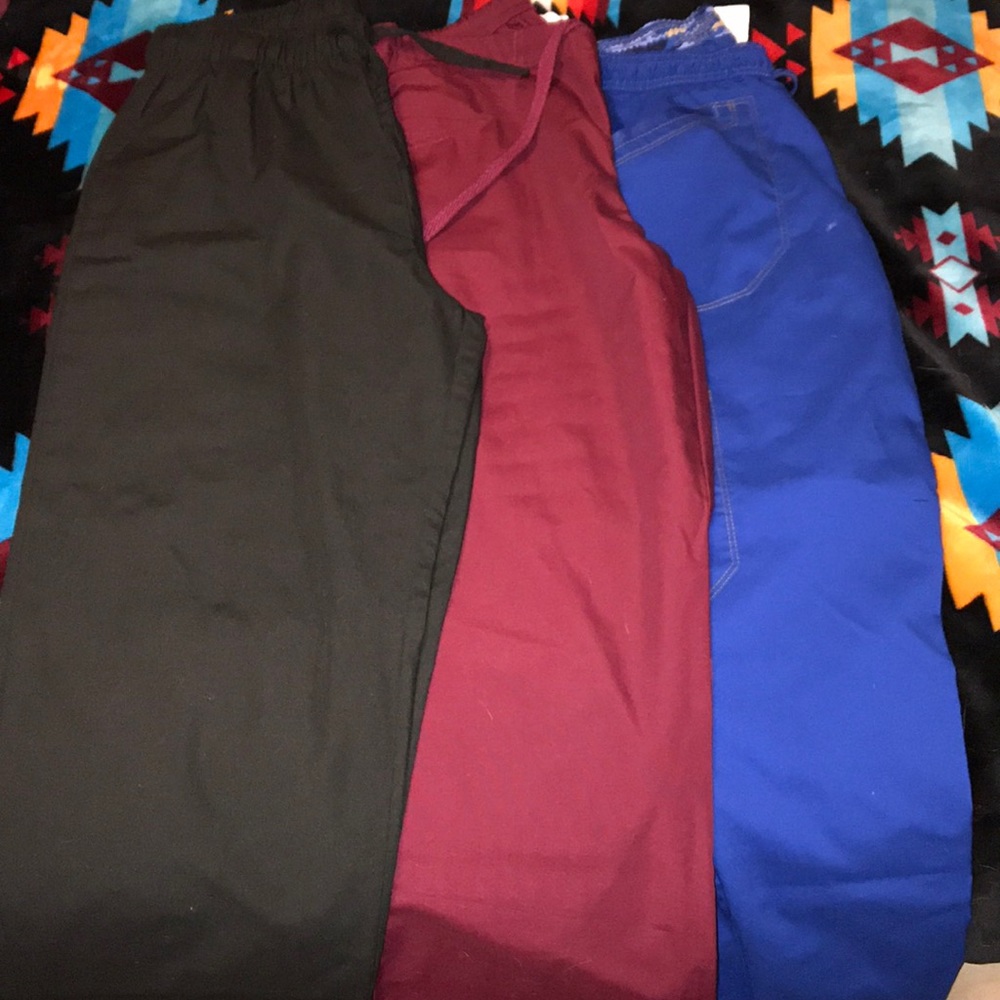 Lot of 3 Scrub Pants and 2 Scrub Tops.